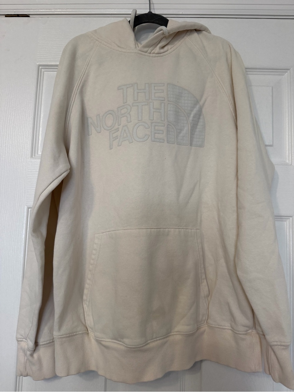 The North Face Men's Cream Pullover Hoodie with Tonal Logo